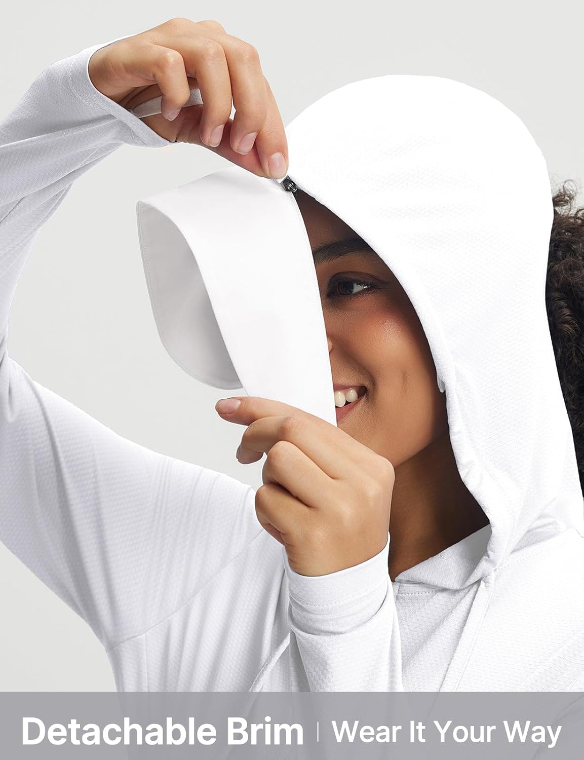 baleaf Women's Sun Jacket with Removable Brim UPF 50+ Lightweight UV SPF Shirts Long Sleeve Full Zip Up Hoodie Outdoor Hiking - Image 3