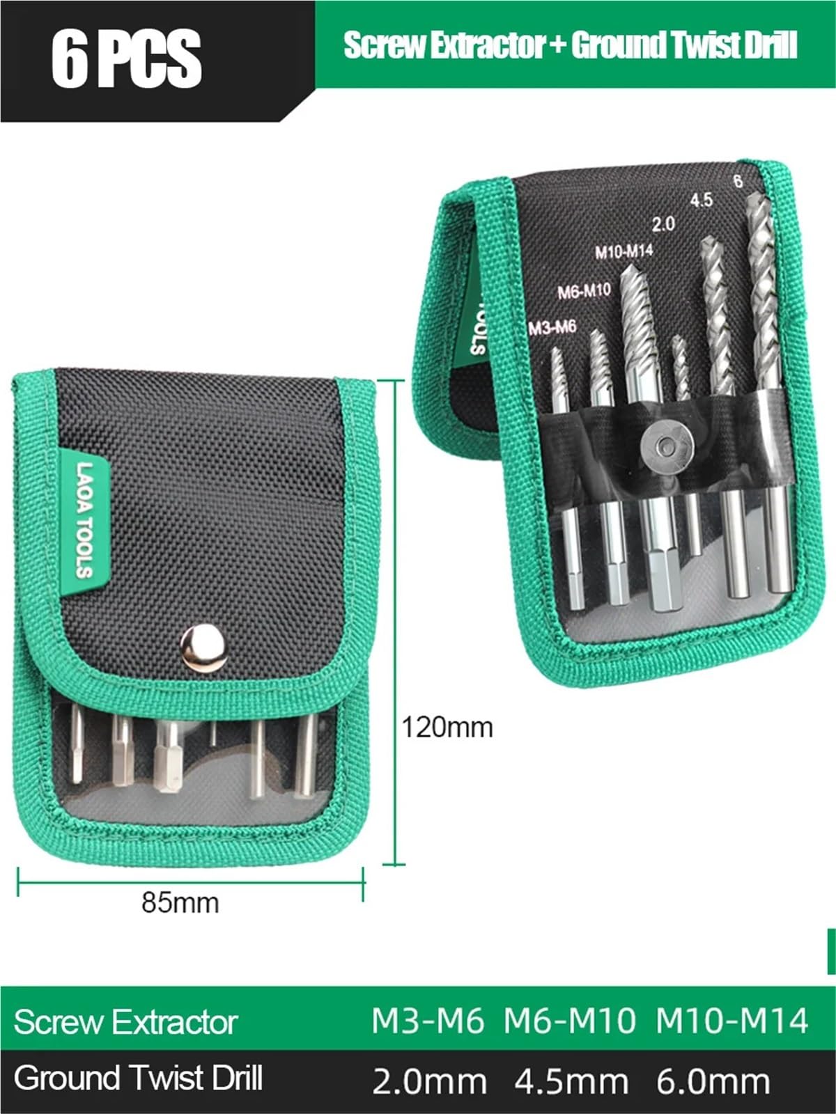 Extractor de tornillos dañados Kit extractor de tornillos dañados, juego de herramientas profesional for quitar pernos, tuercas y espárragos rotos con brocas fáciles de extraer.
