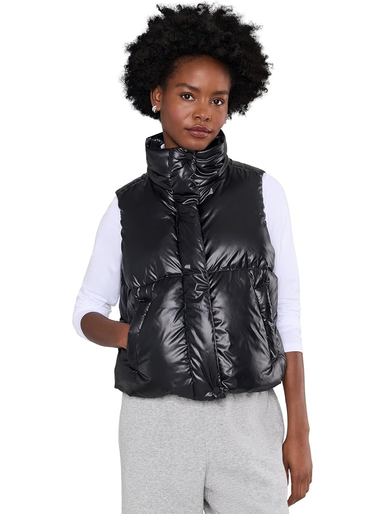 Black Beyond Yoga Up For It Puff Shine Vest