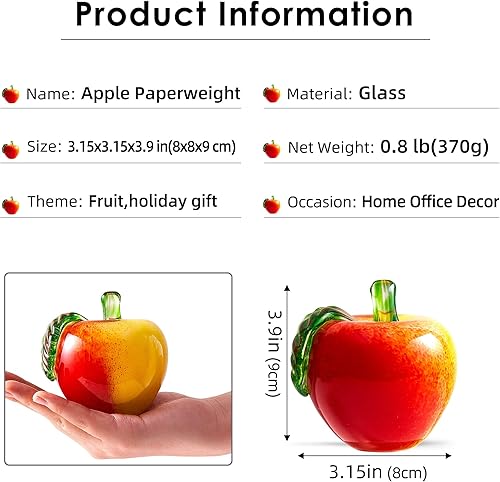 Miniatura 19 de EUSTUMA Figura de flor de vidrio soplado a mano, pisapapeles de vidrio para regalo de cumpleaños Papel colorido de la ciudad