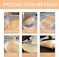 Vista 6 de Máquina para hacer conos de gofres y helados con control de dorado, rodillo moldeador y prensa de tazas, platos antiadherentes de 7 pulgadas