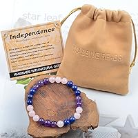Vista 339 de MASSIVE BEADS Pulsera elástica de yoga hecha a mano con piedra natural, cristal curativo, energía, regalos para adultos unisex de 0.157 in, 0.236