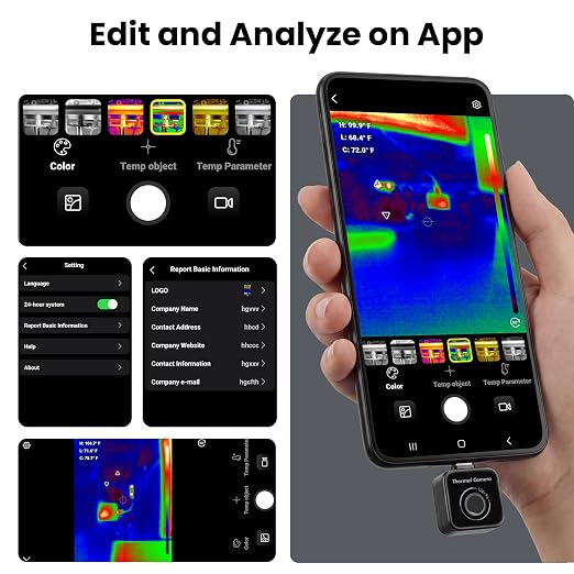Cámara térmica Android IR 128x96 para detección de fugas miniatura 7