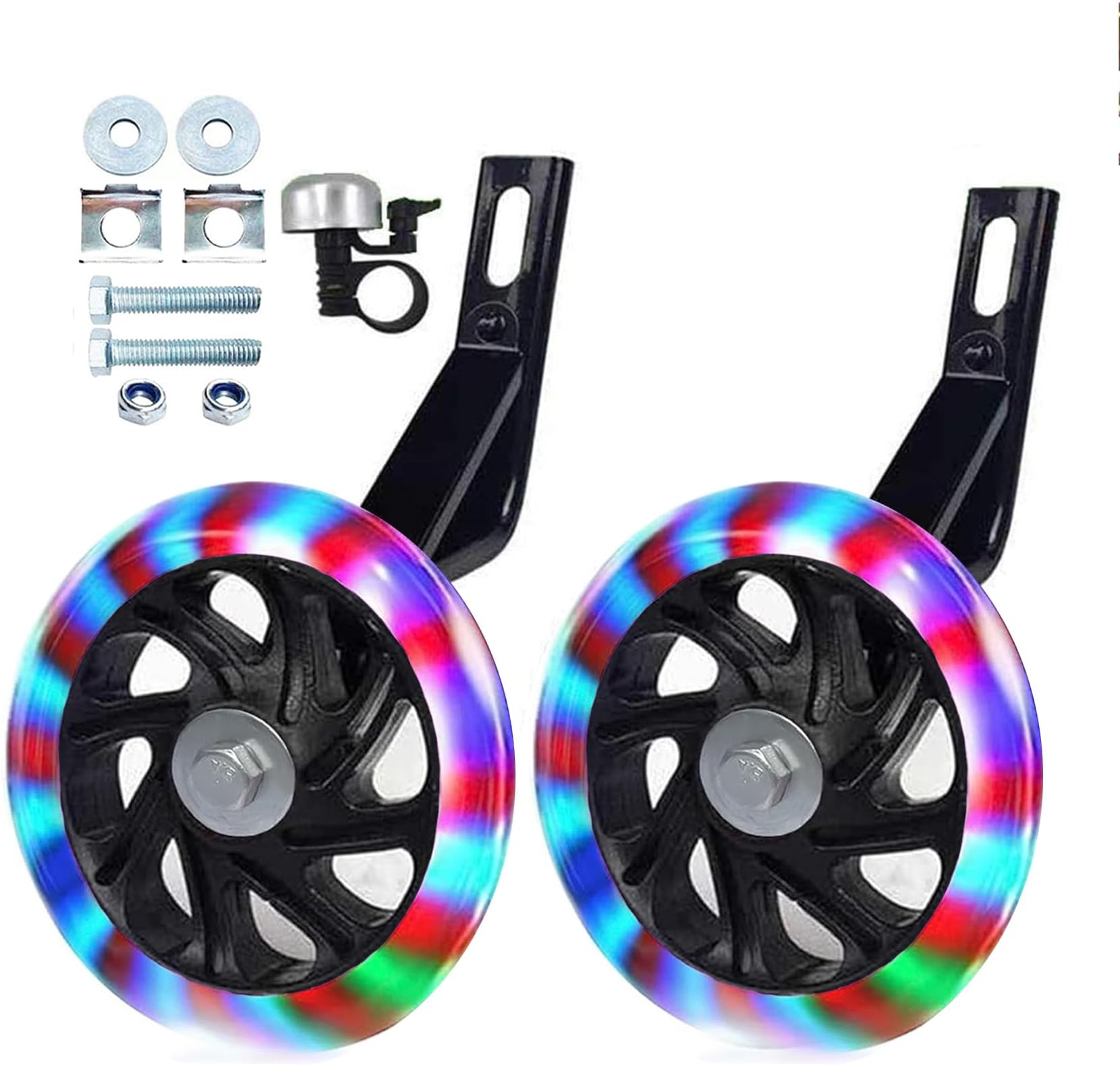 Training Wheels for Bike,Compatible for Bikes of 12 Inch，Flash Mute Wheel