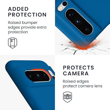 kwmobile Case Compatible with Google Pixel 8 Pro Case - TPU Silicone Phone Cover with Soft Finish - Blue Reef