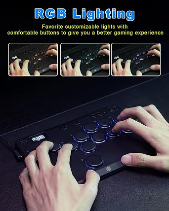 Haute42 Arcade Stick Leverless Controller P12: Leverless Arcade Stick with TURBO & Silent Low-Profile Switches,Arcade Controller for PC/PS3/PS4/Switch Game with Lock Button Support Hot Swap & SOCD