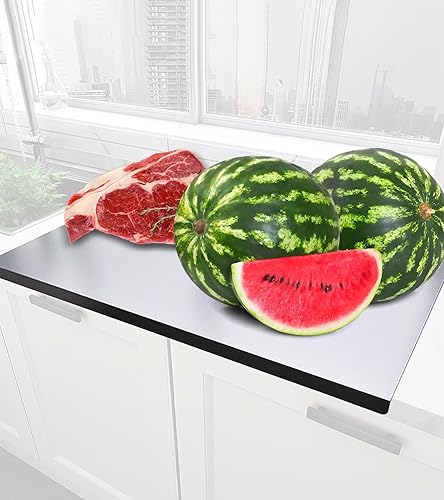 Tabla de cortar de acero inoxidable de gran tamaño para cocina, tabla de cortar de acero inoxidable y tabla de cortar grande para carne, frutas,