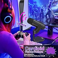 Vista 6 de ZealSound Micrófono de podcast para PC, micrófono USB con cancelación de ruido con ganancia, ajuste de volumen y botón de silencio, monitoreo y eco