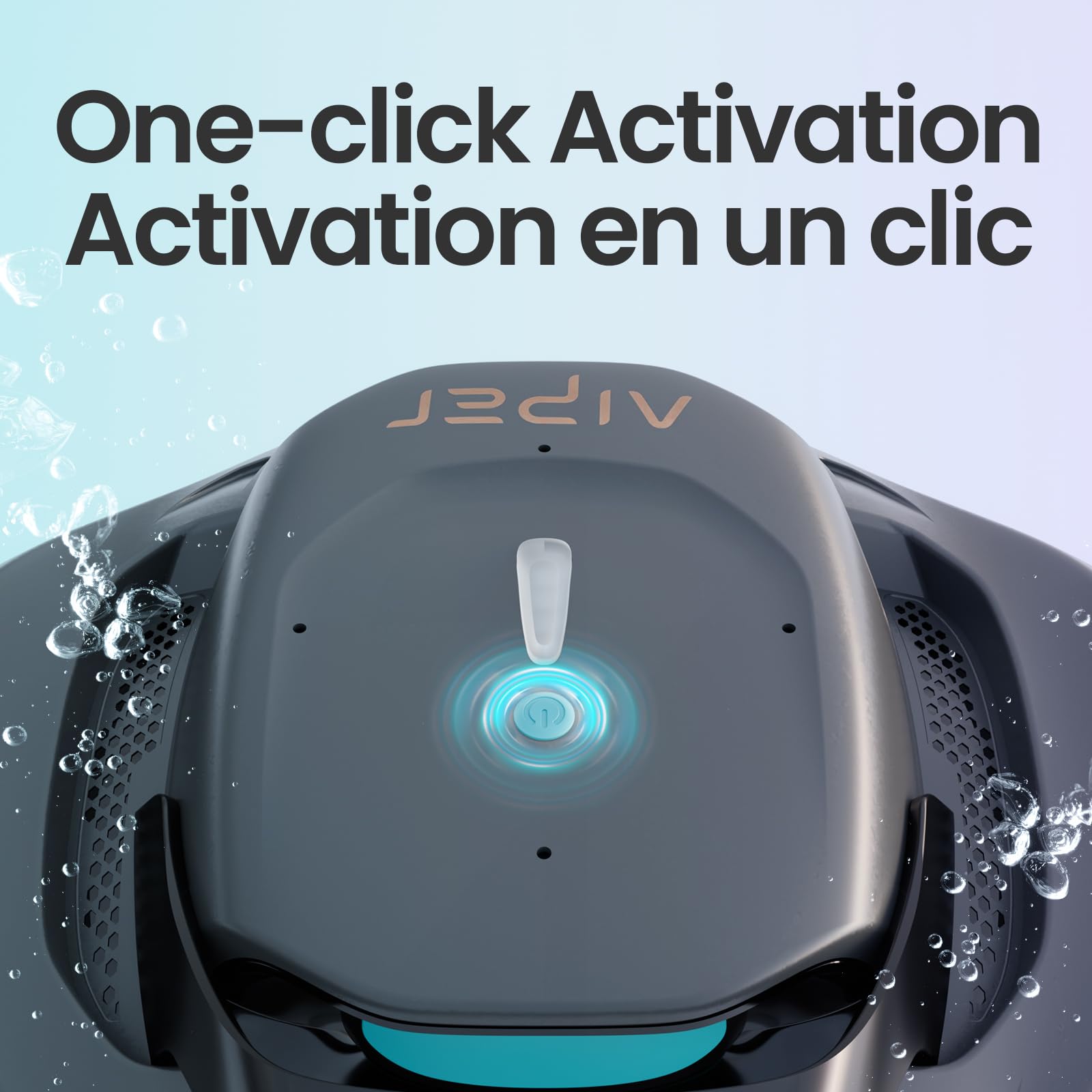 AIPER Seagull 800B Robot Piscine sans Fil, Aspirateur Piscine, 90 Min d’Autonomie, Stationnement Automatique, Forte Aspiration, Affichage LED, pour Piscines Hors-Sol Jusqu’à 80 m²