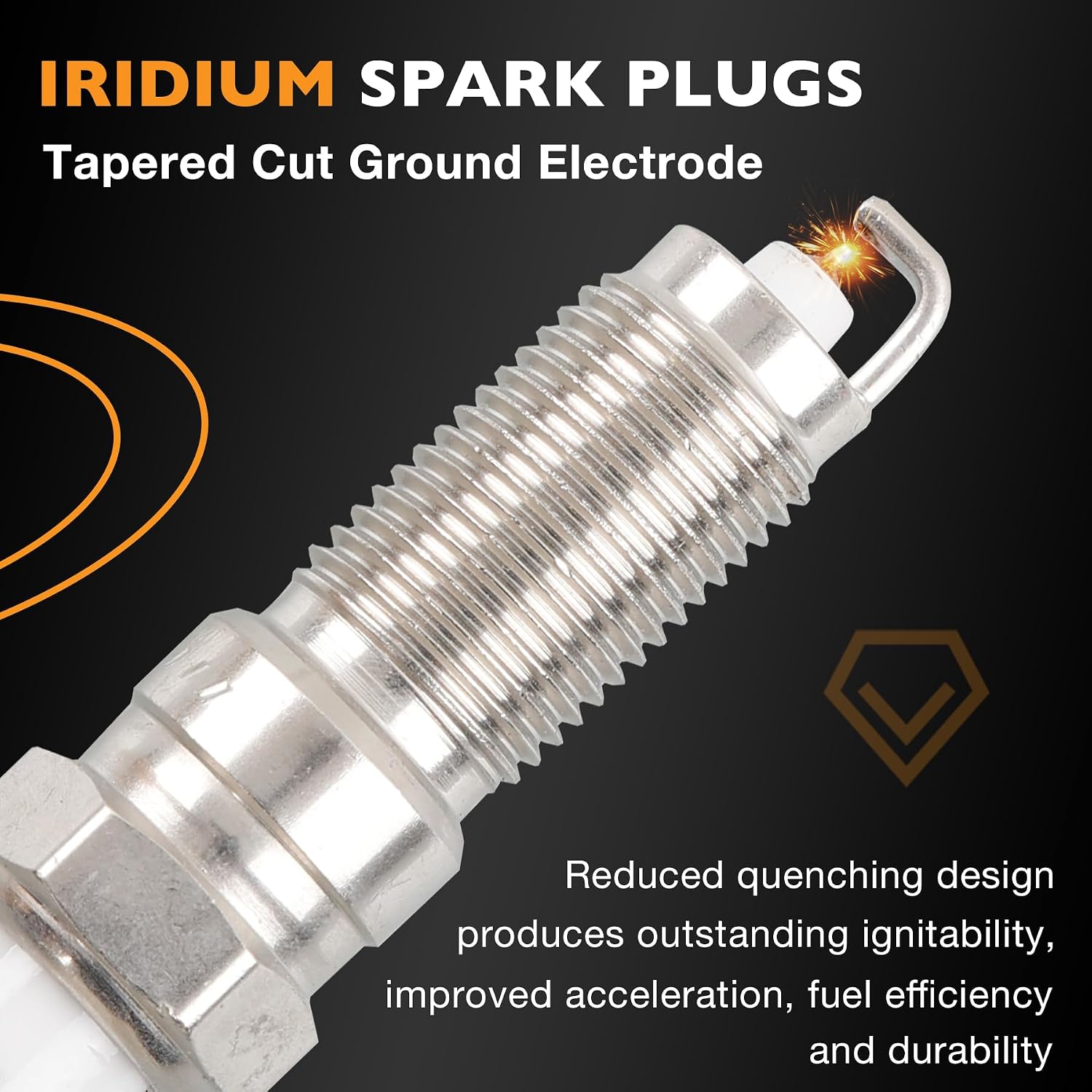 HQPASFY UF532 Ignition Coils & Iridium Spark Plugs Set of 4 Compatible with Mitsubishi Lancer Galant Eclipse Outlander 2.4L 3.8L Replace# 5C1887, GN10644
