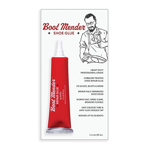 JobSite Boot Mender Glue - Shoe Glue Sole Repair - Clear, Instant Bond, Heavy Duty Adhesive (30g Tube)