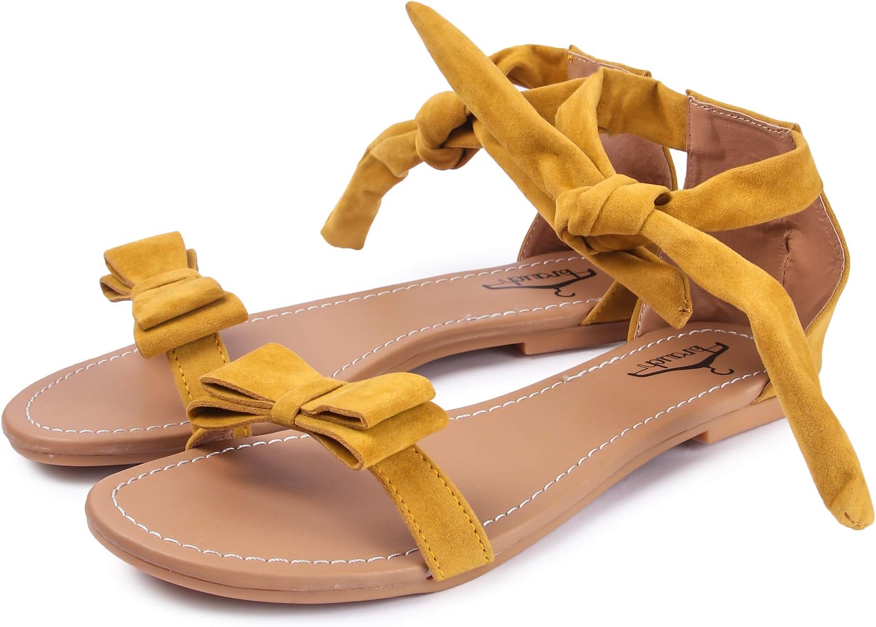 brauchSuede Bow Tie Up Fashion Sandal For Girls/Women