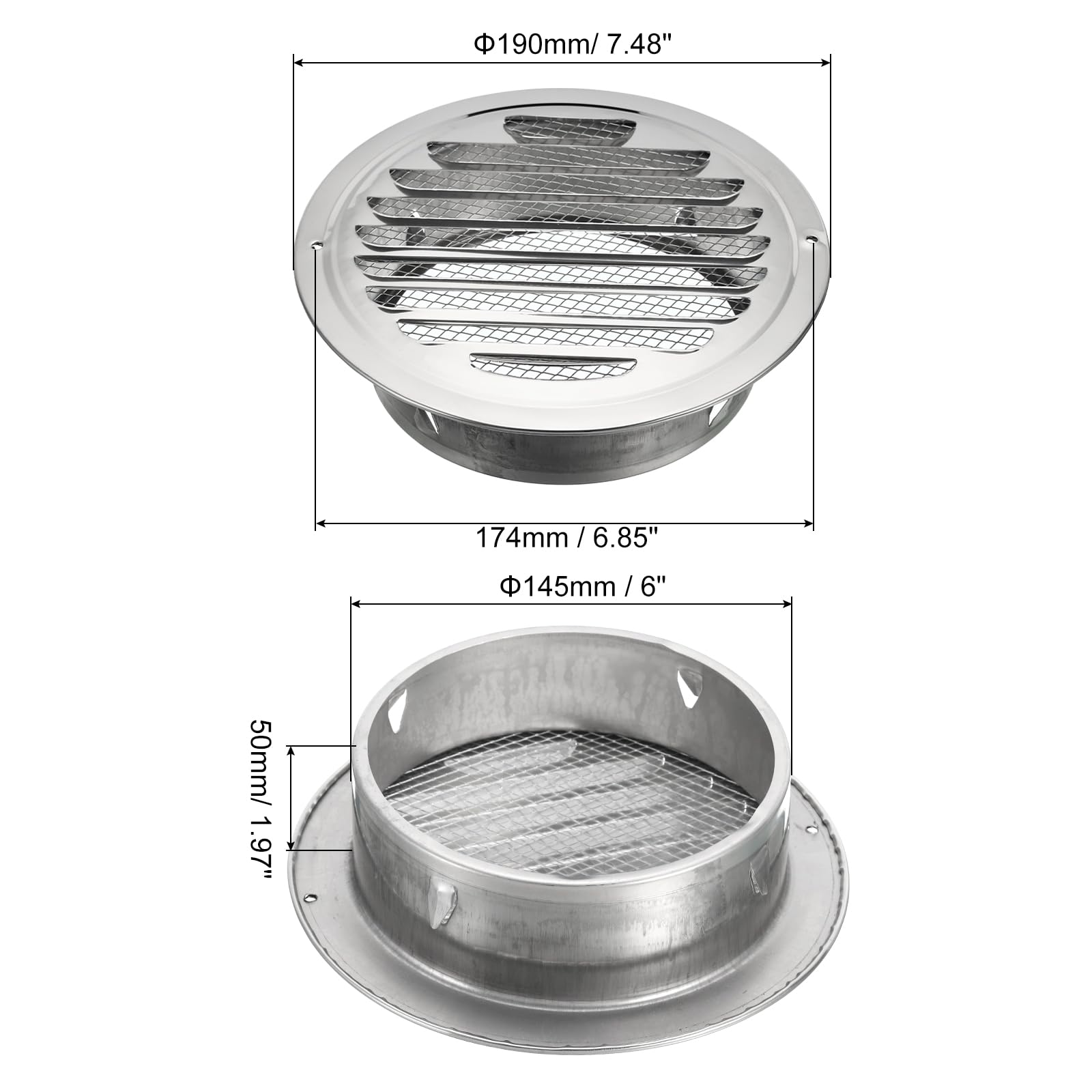 PATIKIL 6" Round Soffit Air Vents - Image 2