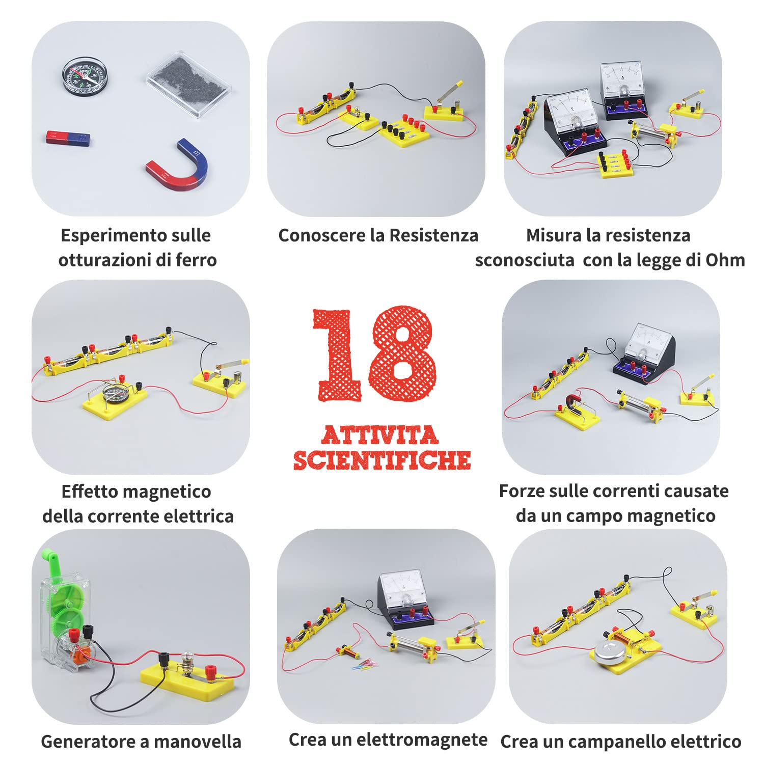 Teenii Kit Scientifico Elettricità e Magnetismo per Bambini, Esperimenti di Fisica STEM con Circuiti Elettrici, Gioco Educativo di Scienze, Kit Esperimenti Bambini 8+ Anni, 50 Pezzi