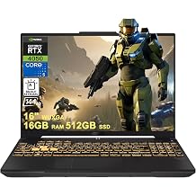 ASUS TUF Gaming F16 Laptop 16" WUXGA IPS 144Hz Intel 8-core Core 5 210H 16GB RAM 512GB SSD GeForce RTX 4050 RGB Backlit Thunderbolt Win11 ICP Hub