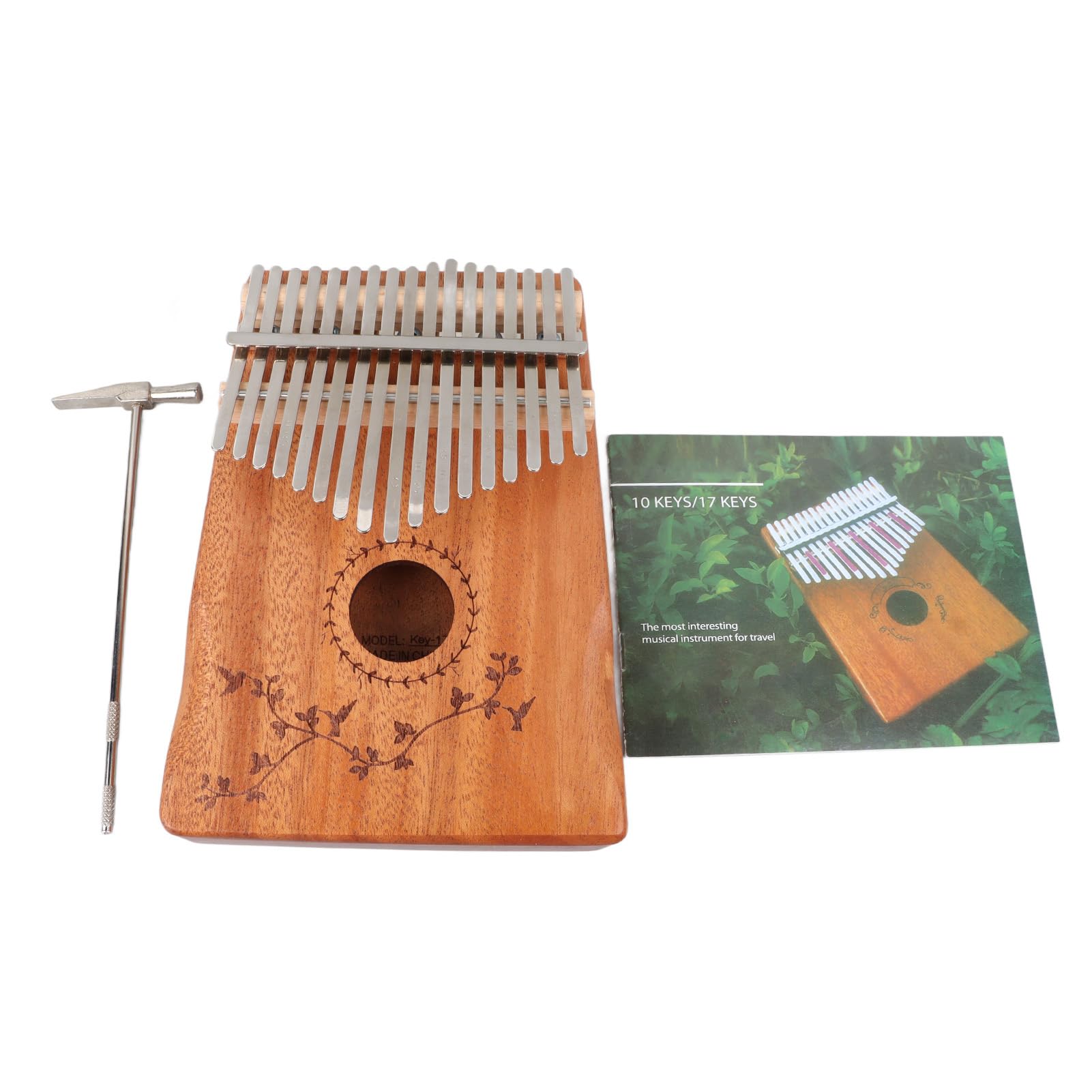 17 Tasten Kalimba Mahagoni Holz Fingerharfe Tragbares Daumenklavier mit Stimmhammer17 Tasten Fingerklavier17 Tasten Kalimba, DaumenklavierDaumenklaviere