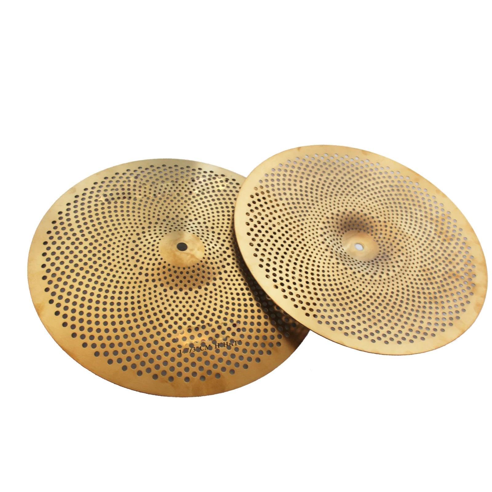Standard Cymbales Pack De Cymbales À Faible Volume Performance Professionnelle 14 Charlestons 16/18 Crash 20 Pouces Ensemble 5 Sourdines(Golden)