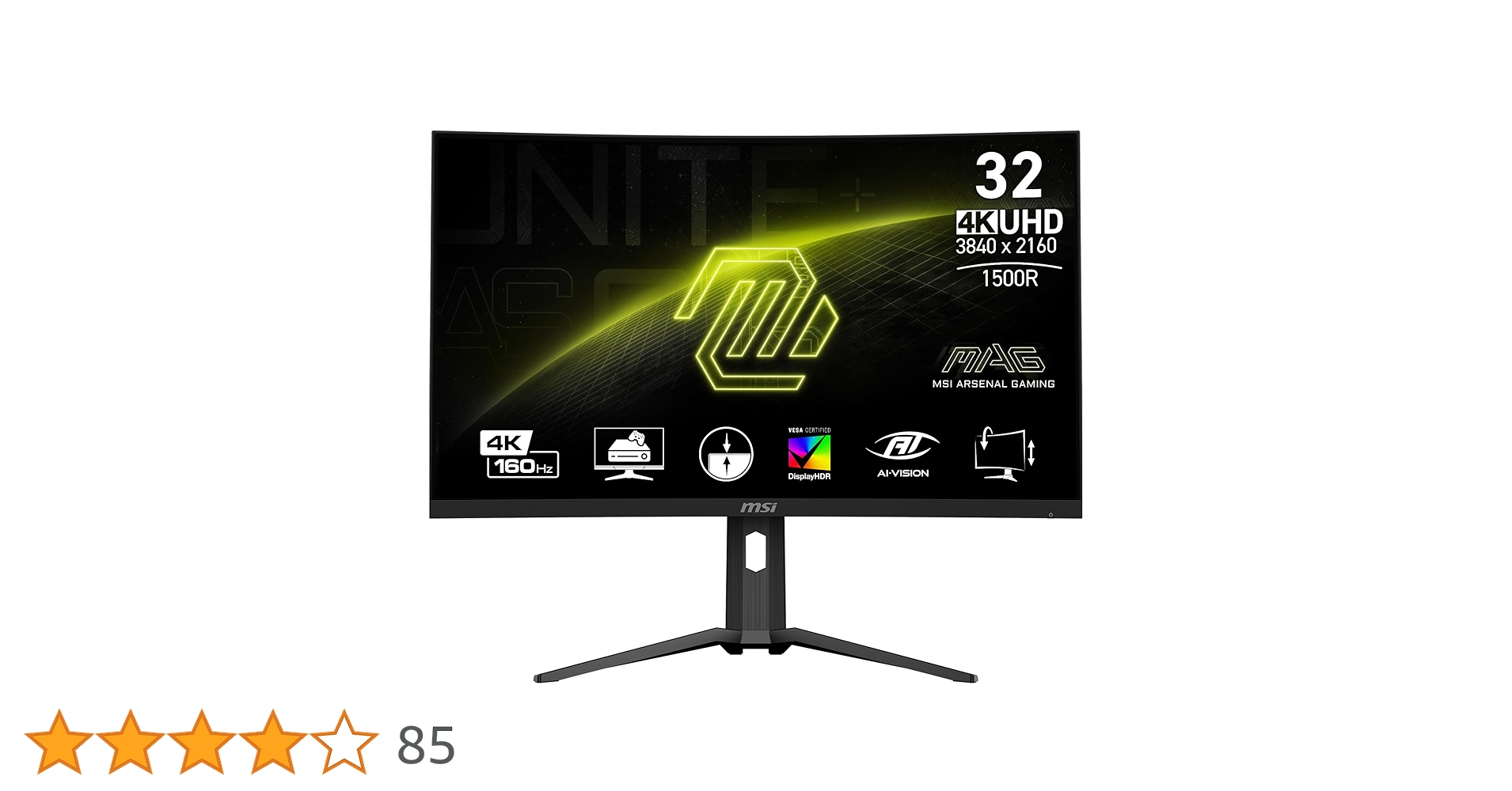 MSI MAG321CUP 32インチ 4K 160Hz ゲーミングモニター Amazon.co.jp: MSI MAG321CUP 32インチ 3840 x 2160 (UHD)、VA、4K