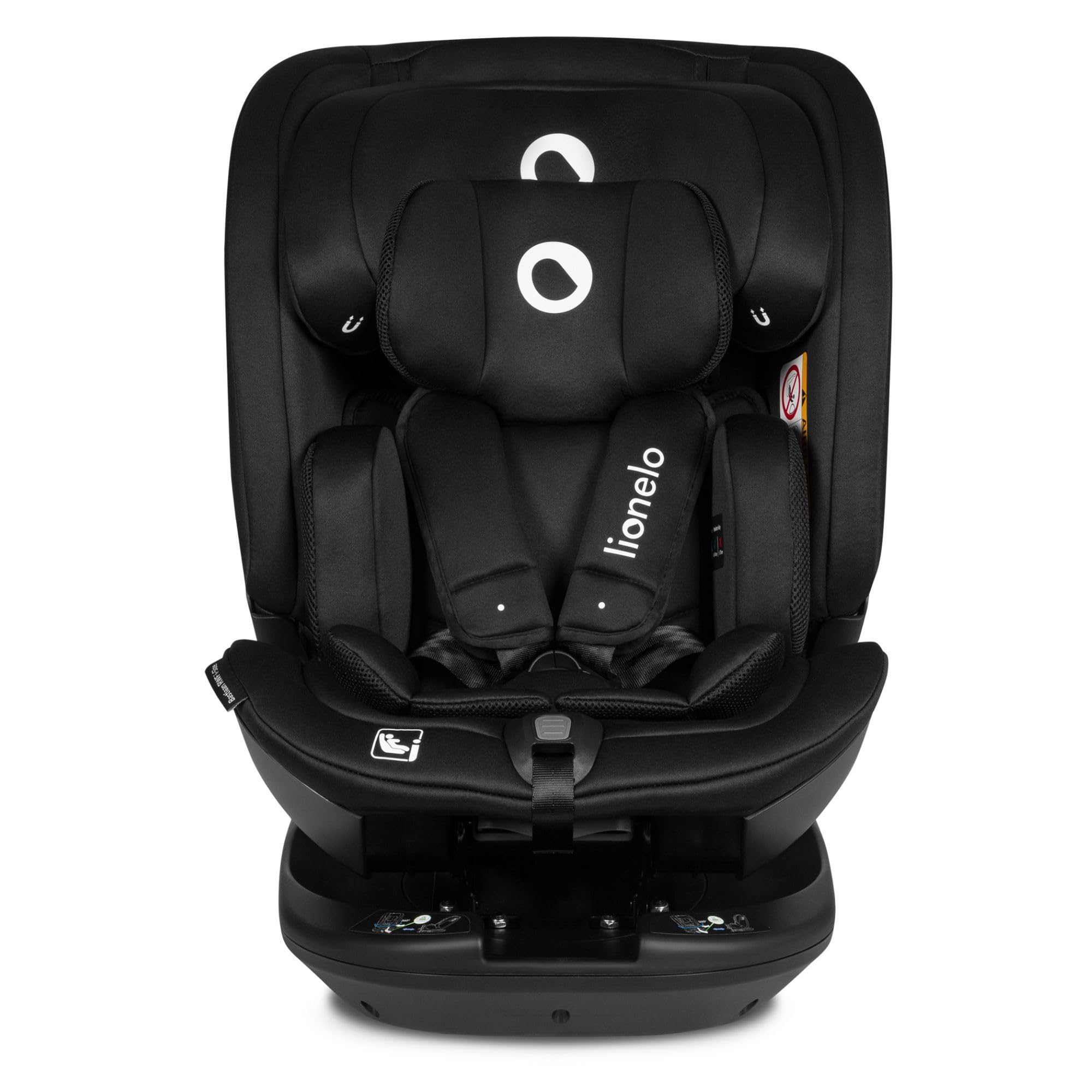 LIONELO Bastiaan RWF I-size Fotelik Samochodowy Obrotowy 360o dla Dzieci 0-36kg, Montaż Przodem i Tyłem (18 kg), ISOFIX Pas TopTether, Regulacja Zagłówka Pasów i Oparcia Ochrona Boczna Czarny