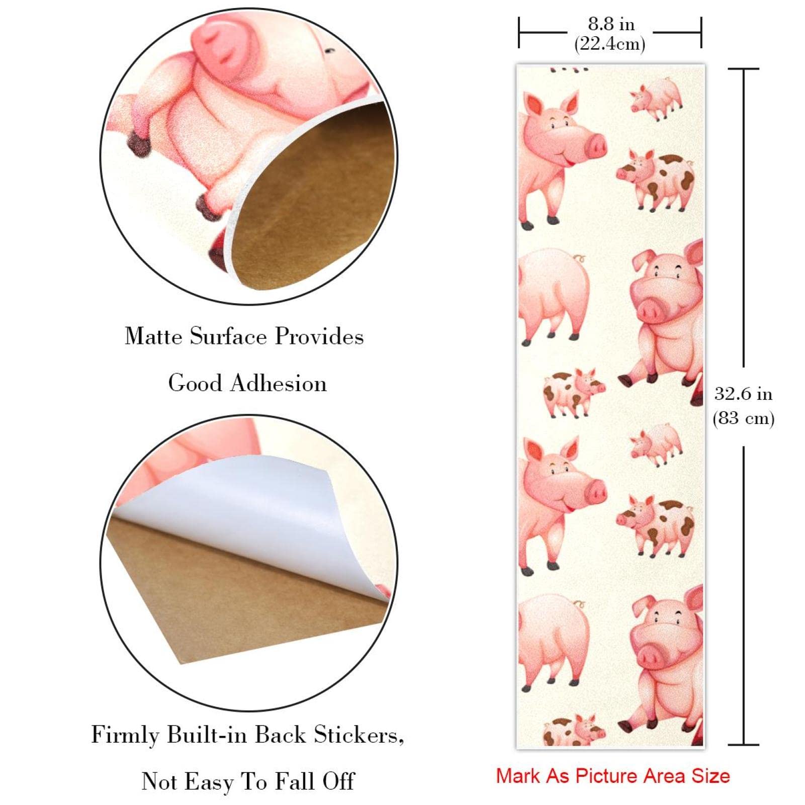 Pink Pig Nahtloses Muster, 2 Stück Skateboard-Griptape Bogen Schleifpapier Longboard Aufkleber Roller Deck Sandpapier