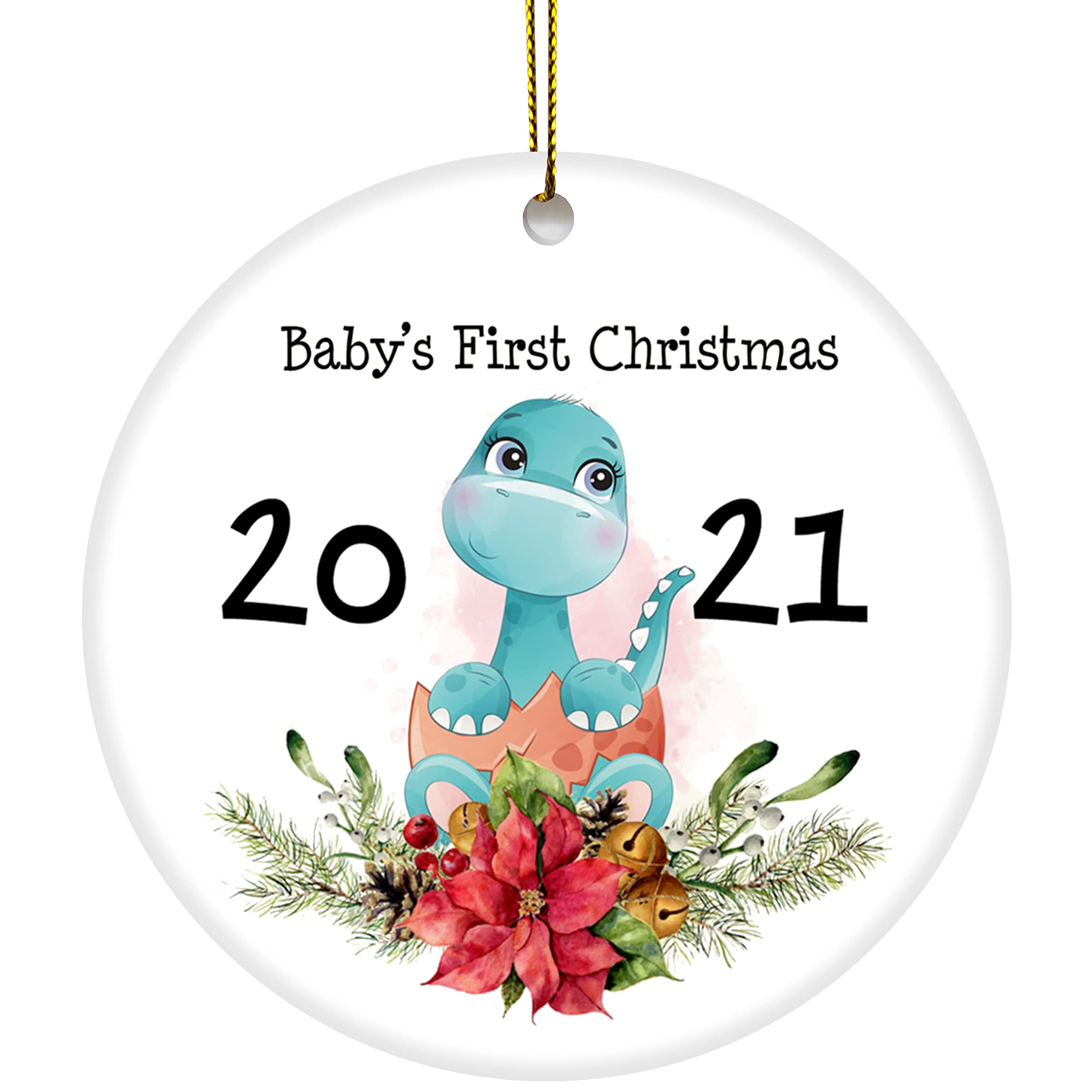 Babys First Christmas Ornament 2021,Dinosaur Ornaments for Christmas Tree,My First Christmas Ornament 2021,Dinosaur Christmas Ornament,2021 Christmas Ornaments,Christmas Tree Ornaments