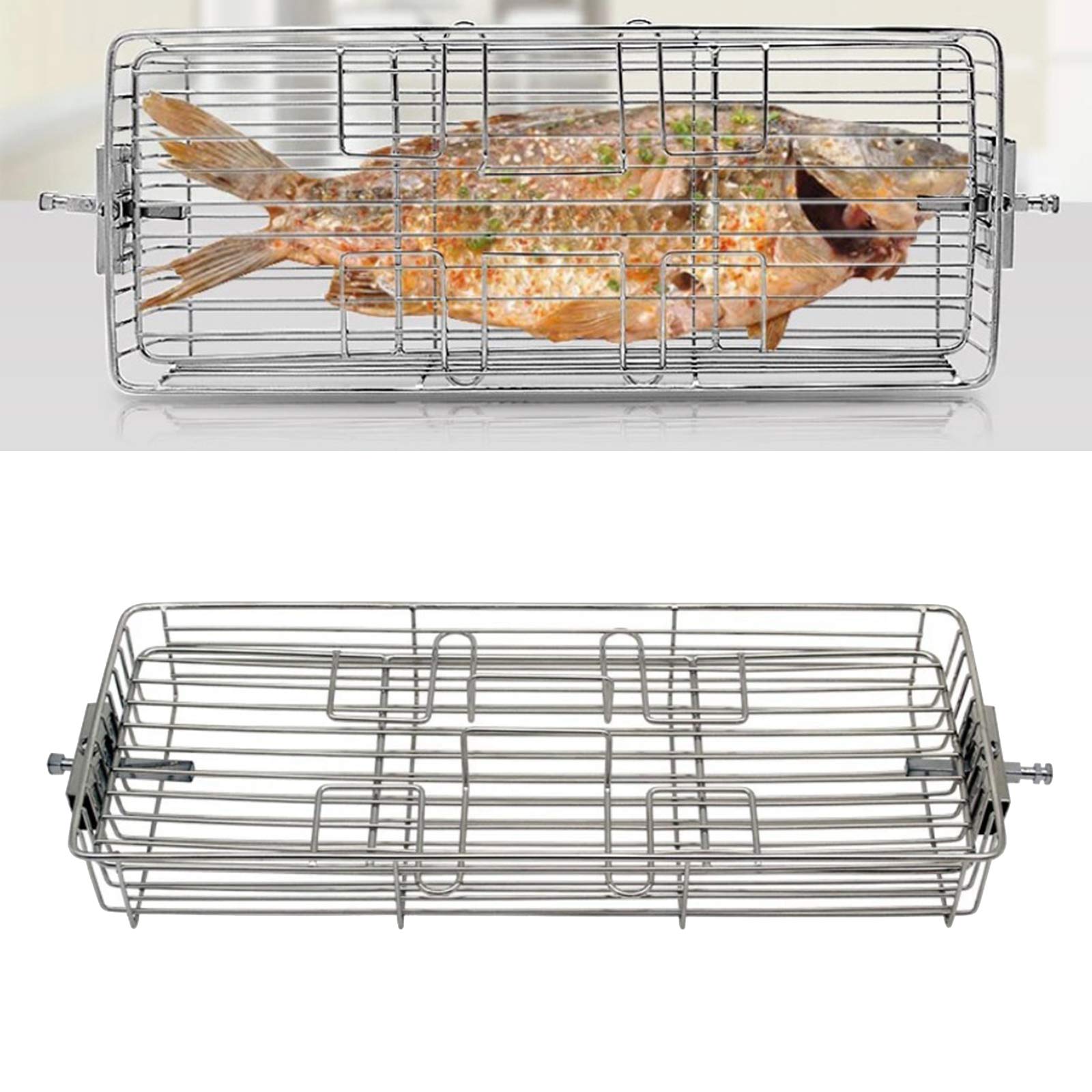 Roestvrij staaldraad rooster-ronde draadbrander barbecue pan met handvat-multifunctioneel koelrek - voor koken, kamperen, bakken (A