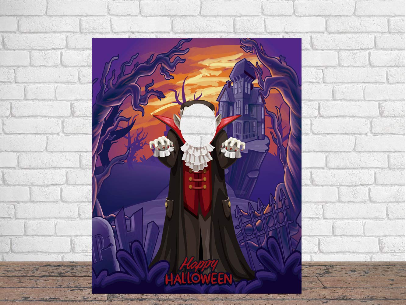 Photocall en Pegasus para Halloween Drácula 130x159cm | Photocall Ideal para Fiestas | Accesorios de Regalo | Photocall Original