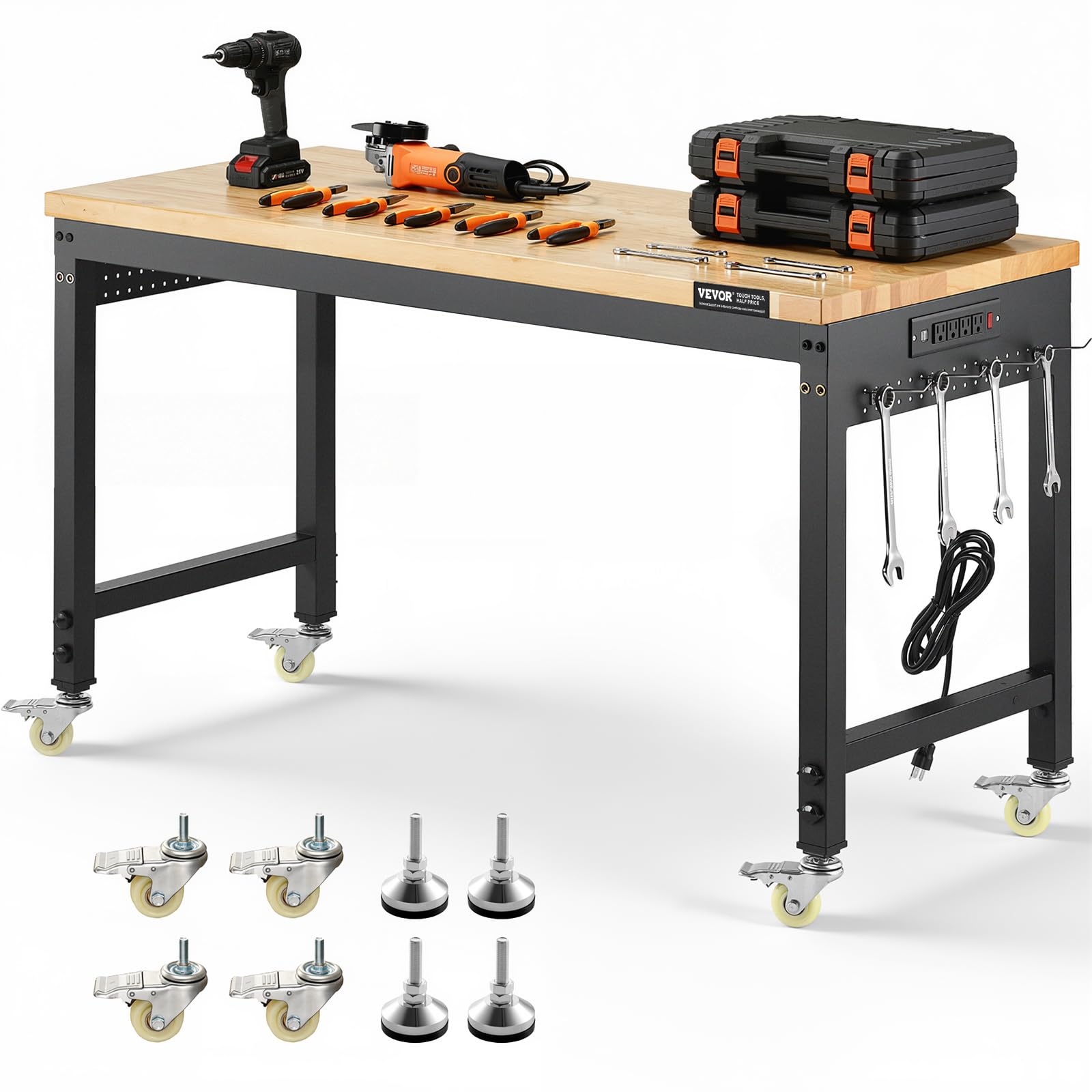 VEVOR Adjustable Workbench 48 inch with power outlet