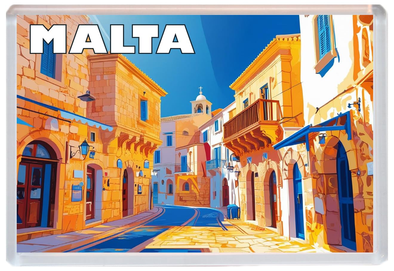Baked Bean Store Multicolor Malta - Jumbo Artistic Fridge Magnet 96 X 67Mm Bbsfhm1890
