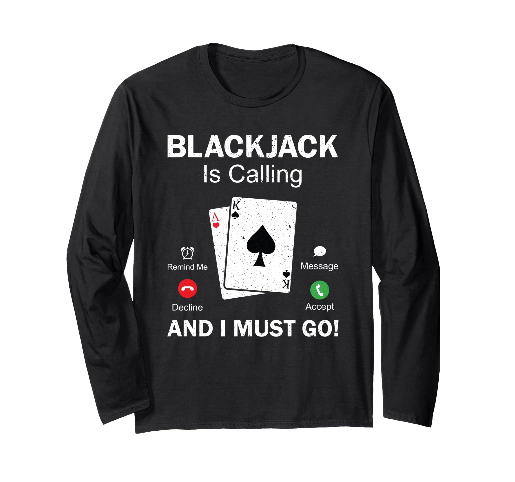 Amazon | Funny BlackJack Gambling 21 ブラックジャック 長袖Tシャツ 