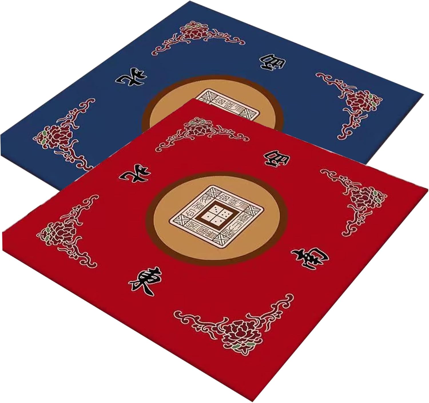 Mahjong Mat, Anti Slip Noise Reduction Table Cover Board Game Mat for Mahjong, Poker, Card, Board & Tile Games 32x32'' Red