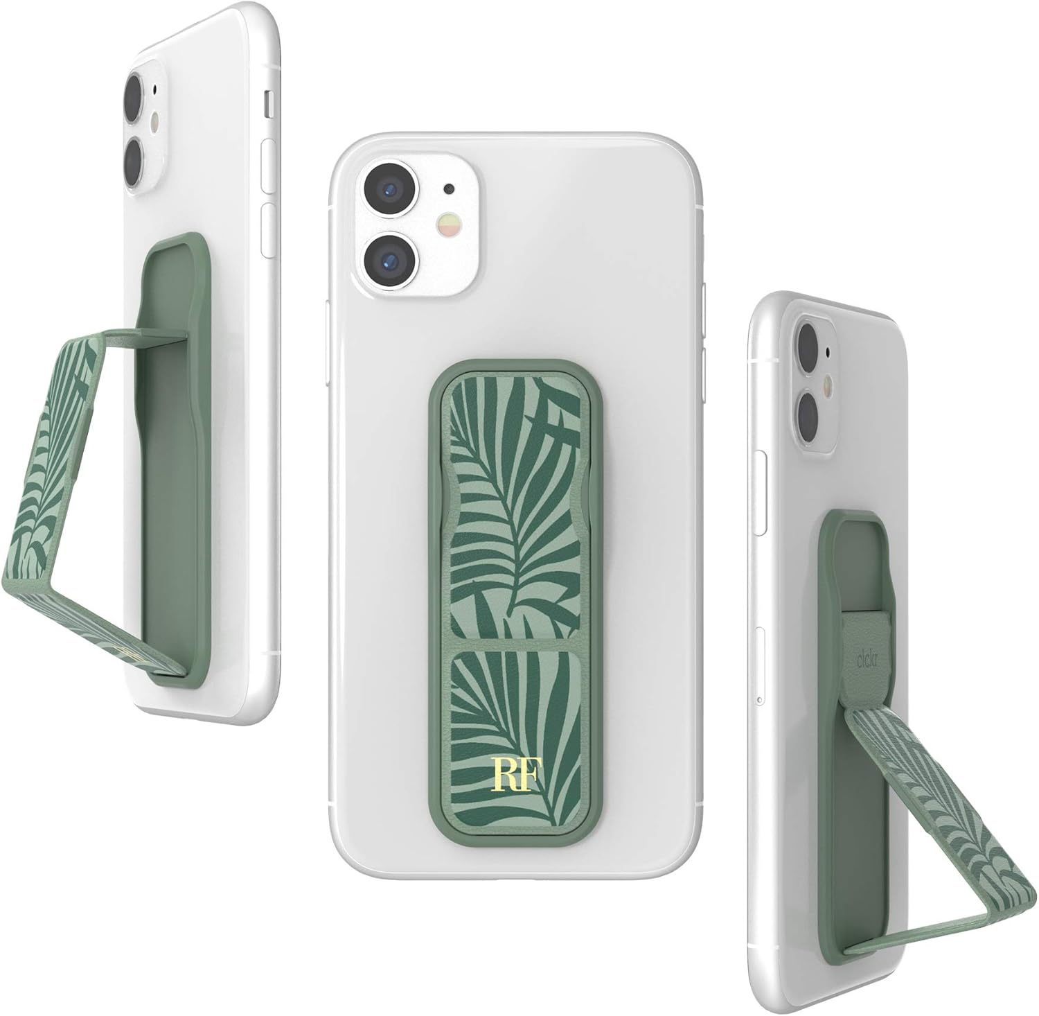 RICHMOND & FINCH Phone Grip Holder and Expanding Stand, Universal Finger Grip Kickstand Compatible with iPhone, Samsung and More, Multiple Viewing Angles, Dark Green Palms Design RICHMOND & FINCH Phone Grip Holder and Expanding Stand, Universal Finger Grip Kickstand Compatible with iPhone, Samsung and More, Multiple Viewing Angles, Dark Green Palms Design