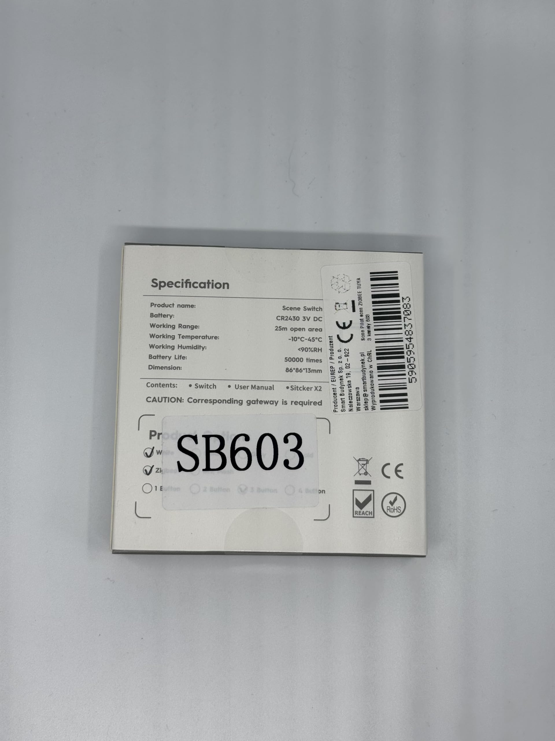 Sone Smart One Botón ZigBee 3.0 inalámbrico Tuya interruptor escena 3
