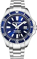 Relógio masculino Pro Dive relógio esportivo com caixa de 42 mm mostrador azul pulseira prata de aço inoxidável relógio de mergulho para homens