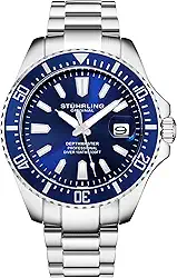 Relógio masculino Pro Dive relógio esportivo com caixa de 42 mm mostrador azul pulseira prata de aço inoxidável relógio de mergulho para homens
