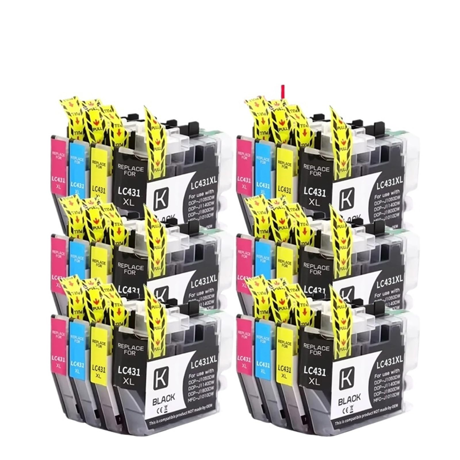 Cartuccia d'inchiostro LC431XL da 2/4/6 set, compatibile con Brother | DCP-J1050DW DCP-J1140DW MFC-J1010DW Stampante(6Set)