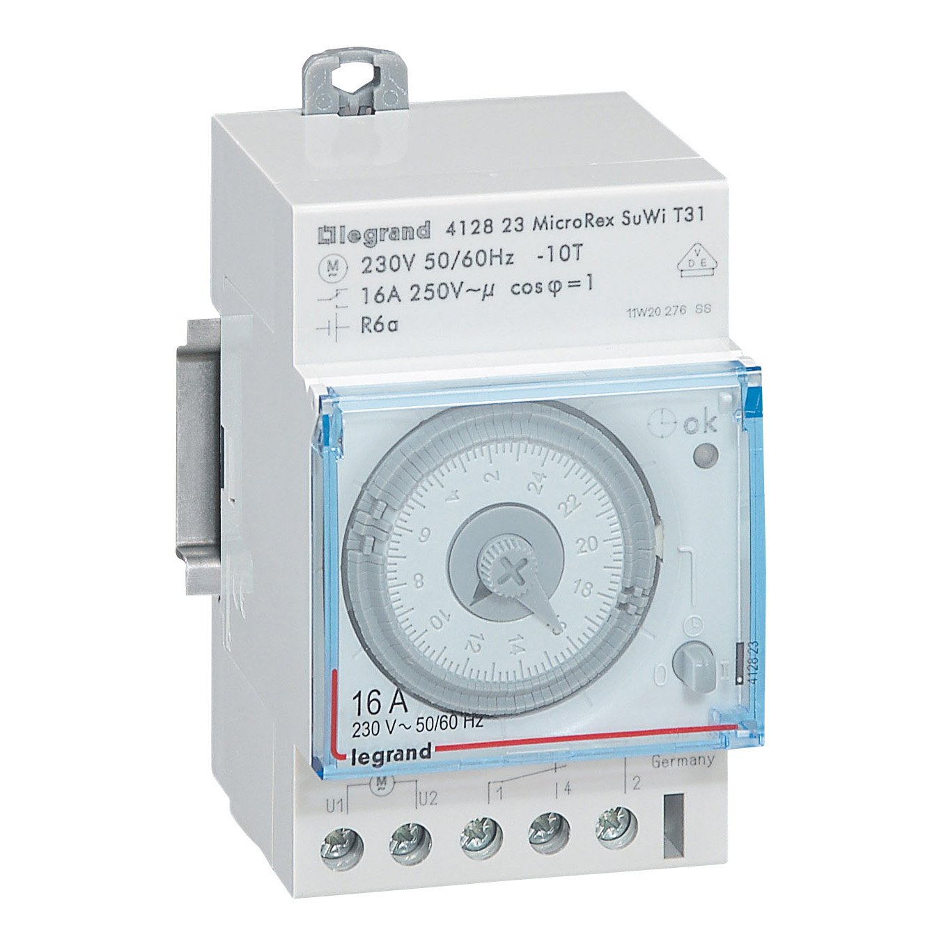 Legrand 412823 Interrupteur horaire analogique modulaire programmable Automatique journalier & Coffret électrique - Tableau électrique étanche - Coffret Tableau - Module électrique