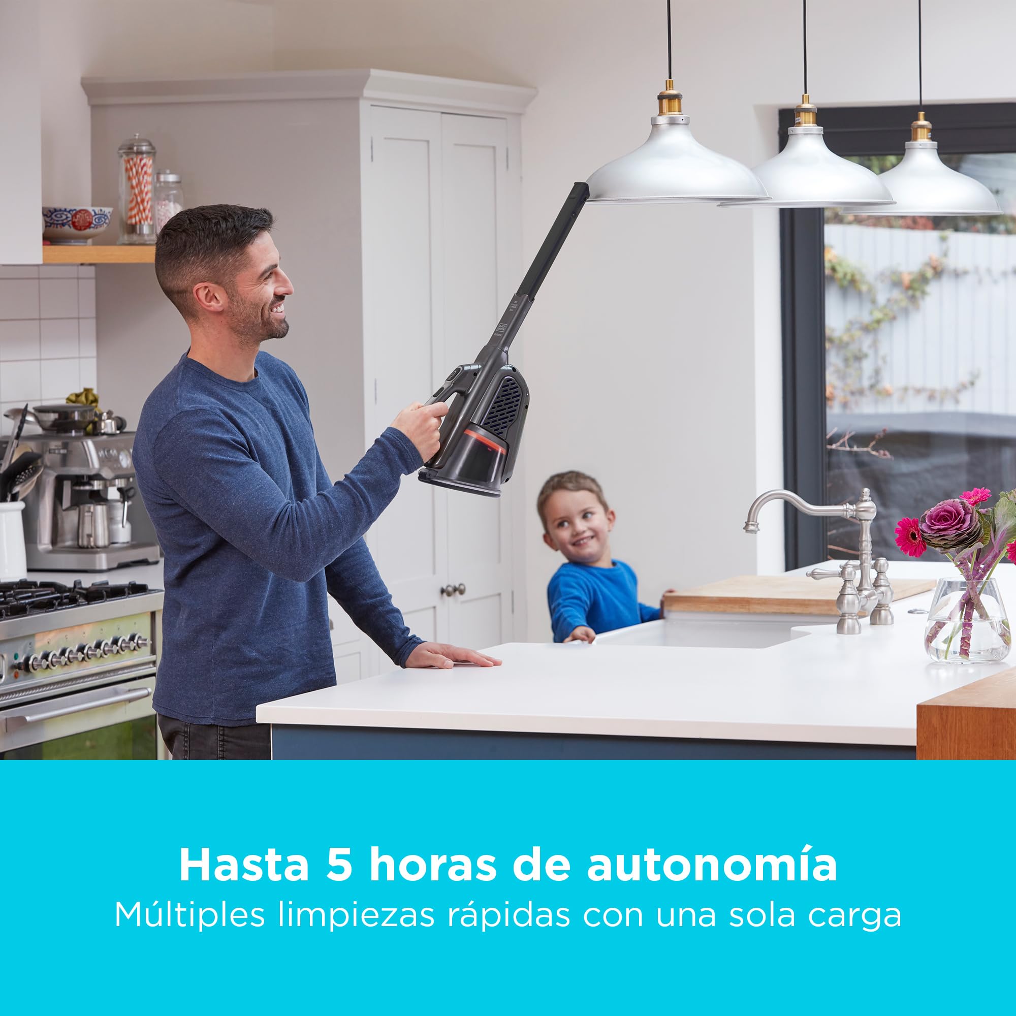 Black+Decker Aspirador de Polvo sin Cable de 18 V con batería de 36 WH y estación de Carga, BHHV520BT-QW