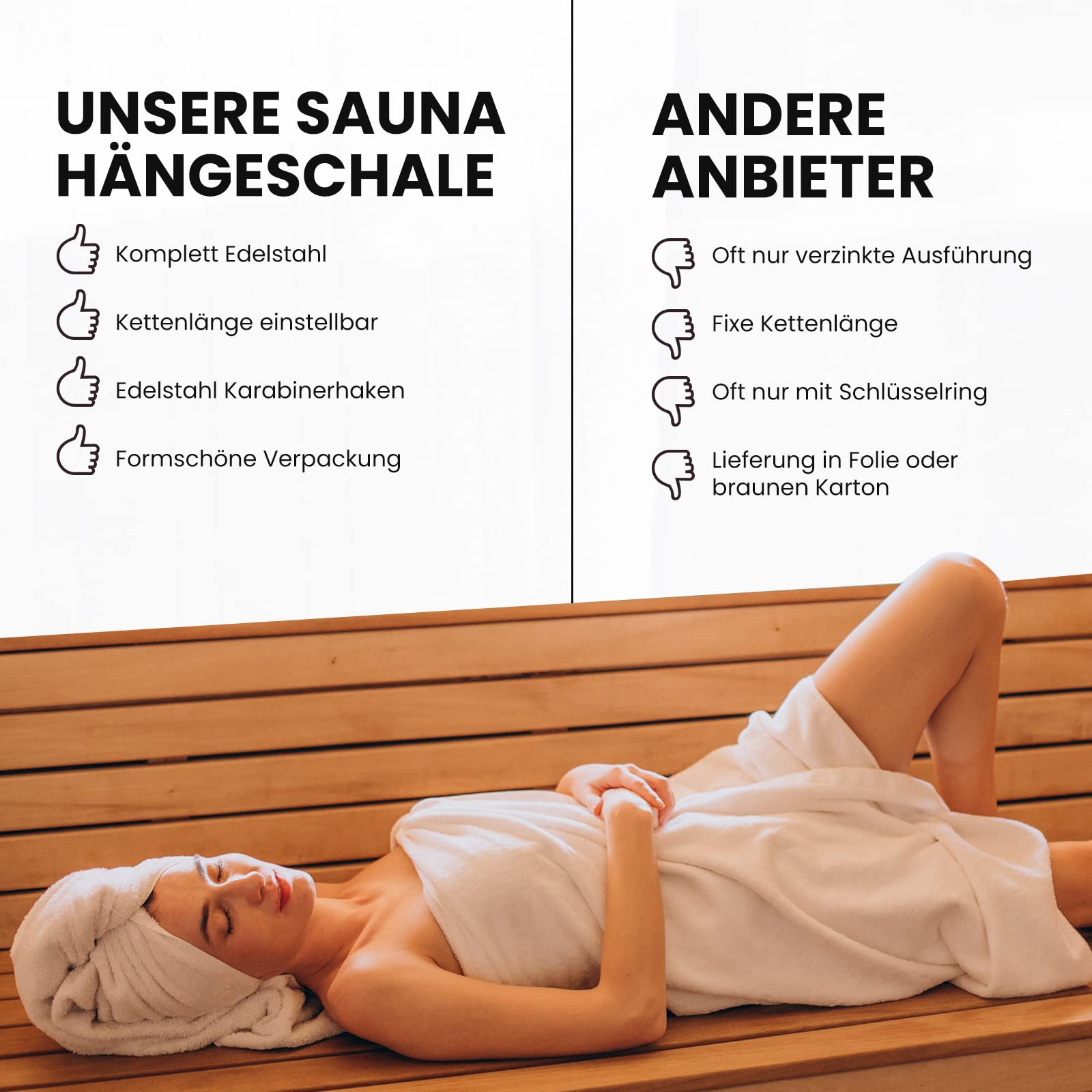 Sauna Hängeschale/Verdampferschale aus Edelstahl für Sauna/Infrarotkabine/Sanarium - Aufguss 20cm (Komplettset)