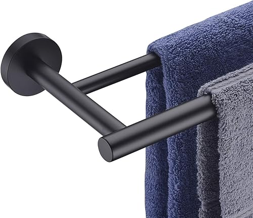 Hoooh Toallero doble de baño de acero inoxidable de 30 pulgadas, soporte para toallas de baño, montaje en pared, acabado cepillado, A102L75-BN