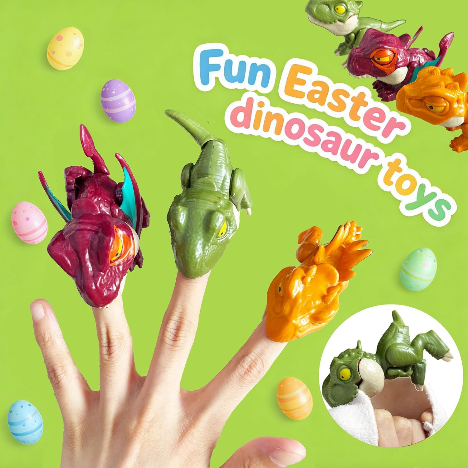 XDXM Dinosaur Egg Hatching Toy 3 Pack - Drop to Hatching Explosion Kit! Smash Open Thick Plastic Eggs for Easter, Christmas & Egg Hunts. Ultimate Party Favors, Classroom Prizes for Kids 3-10.