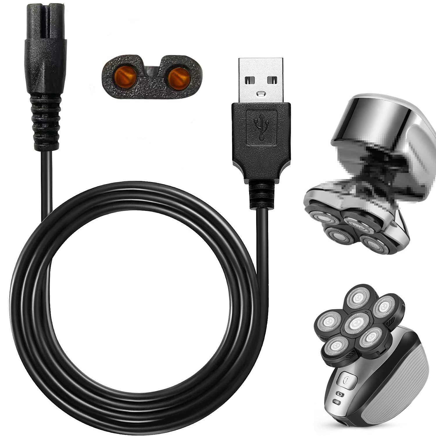 MAWAERUSB Shaver Charger Cord for Skull Shaver and Freedom Grooming Head Shaver Charger Cord for Many Brands USB Cable