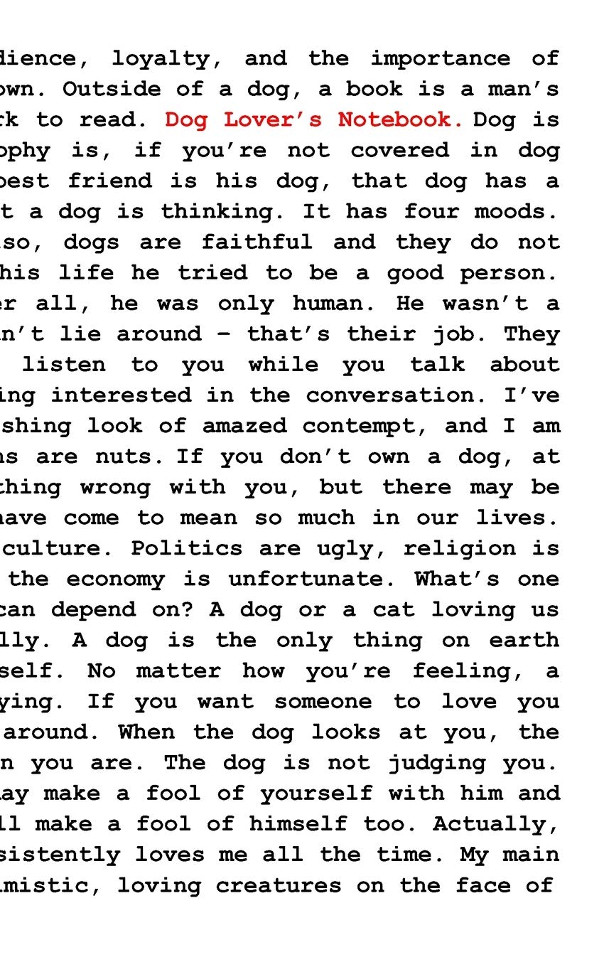 Dog Lover's Notebook: Puppy Dog Appreciation Quotes Notebook Gift for Women to Write