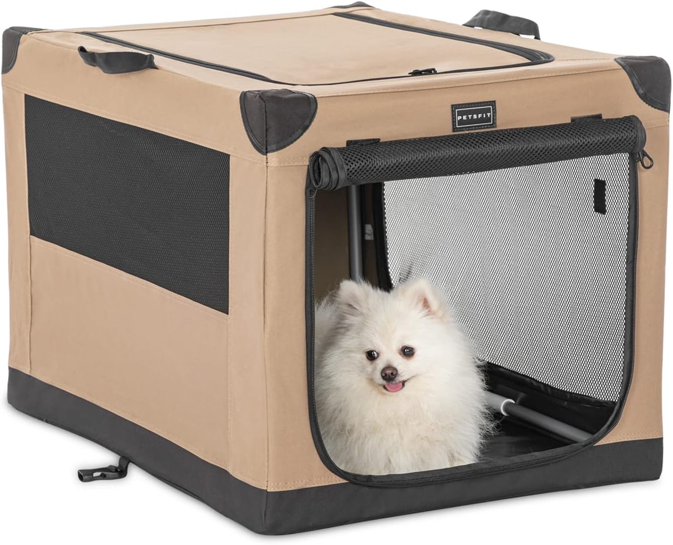 Petsfit Dog Travel Crate, Portable Dog Car Crate, Easy to Move, Lightweight Dog Crate for Small