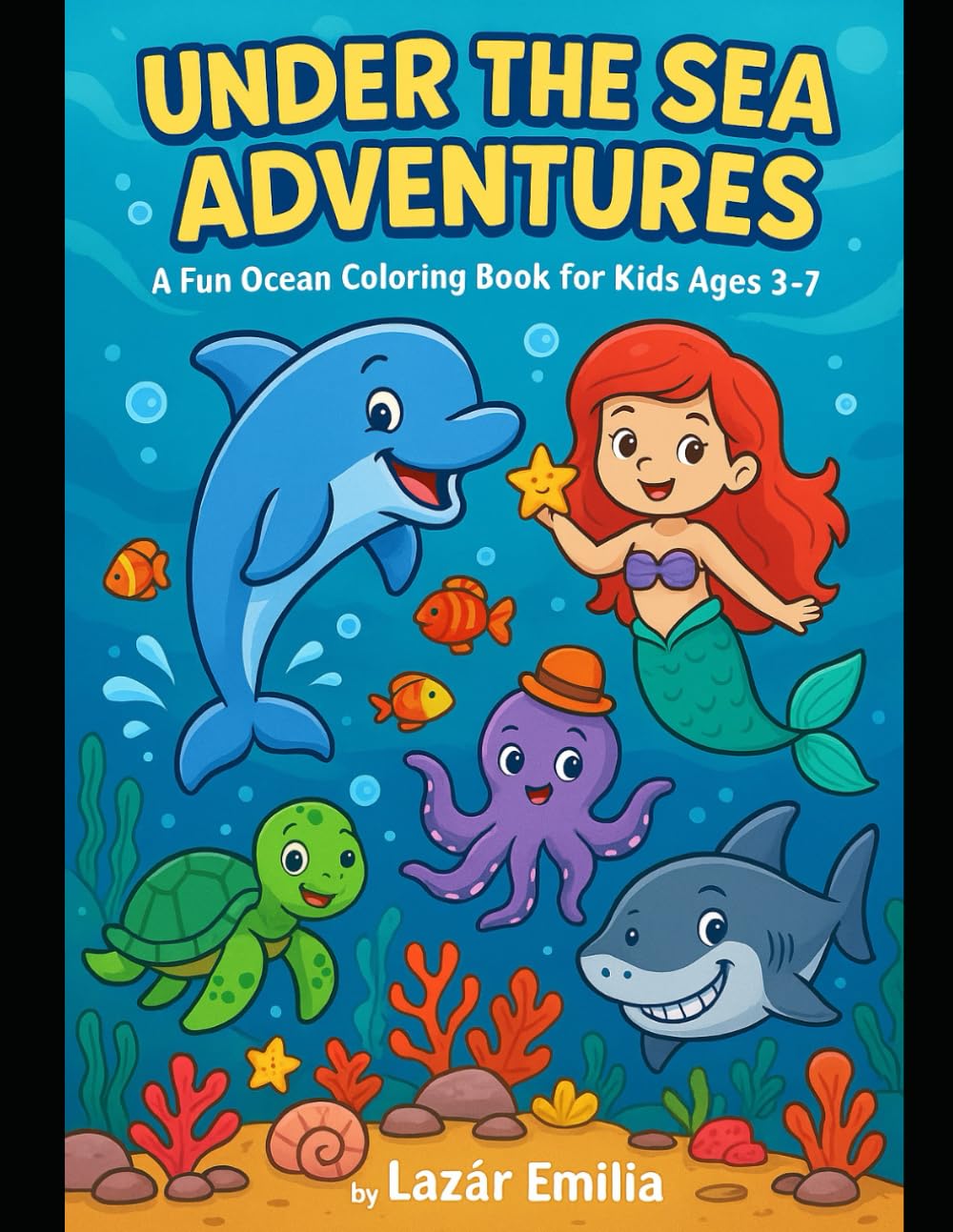Under the Sea Adventures: A Fun Ocean Coloring Book for Kids Ages 3–7 | Dolphins, Whales, Mermaids, Turtles, Sharks, and More Sea Creatures