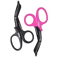 Vista 1 de Madison Supply Tijeras médicas, tijeras EMT y trauma, tijeras de vendaje de acero inoxidable de calidad de 7.5 pulgadas, recubiertas de fluoruro