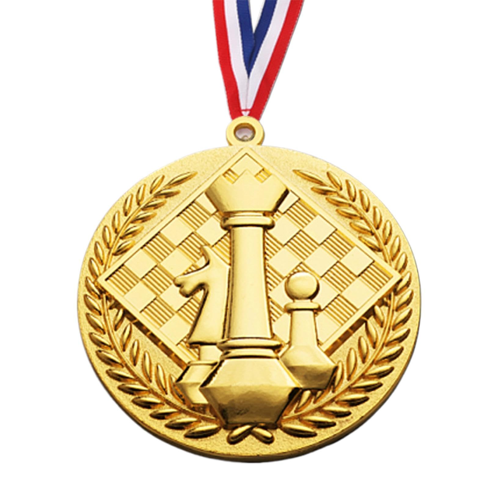 Medallas para premios: medallas de ajedrez en relieve, medallas de oro para niños, medallas portátiles de rollo de honor, premio de trofeo, regalo para niños y adolescentes