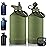 CIVAGO Gallon Insulated Water Bottle Jug with Straw, 128 oz Large Stainless Steel Water Flask, Big Metal Thermal Mug with 3 Lids for Sports, Travel, Gym, and Camping, Army Green