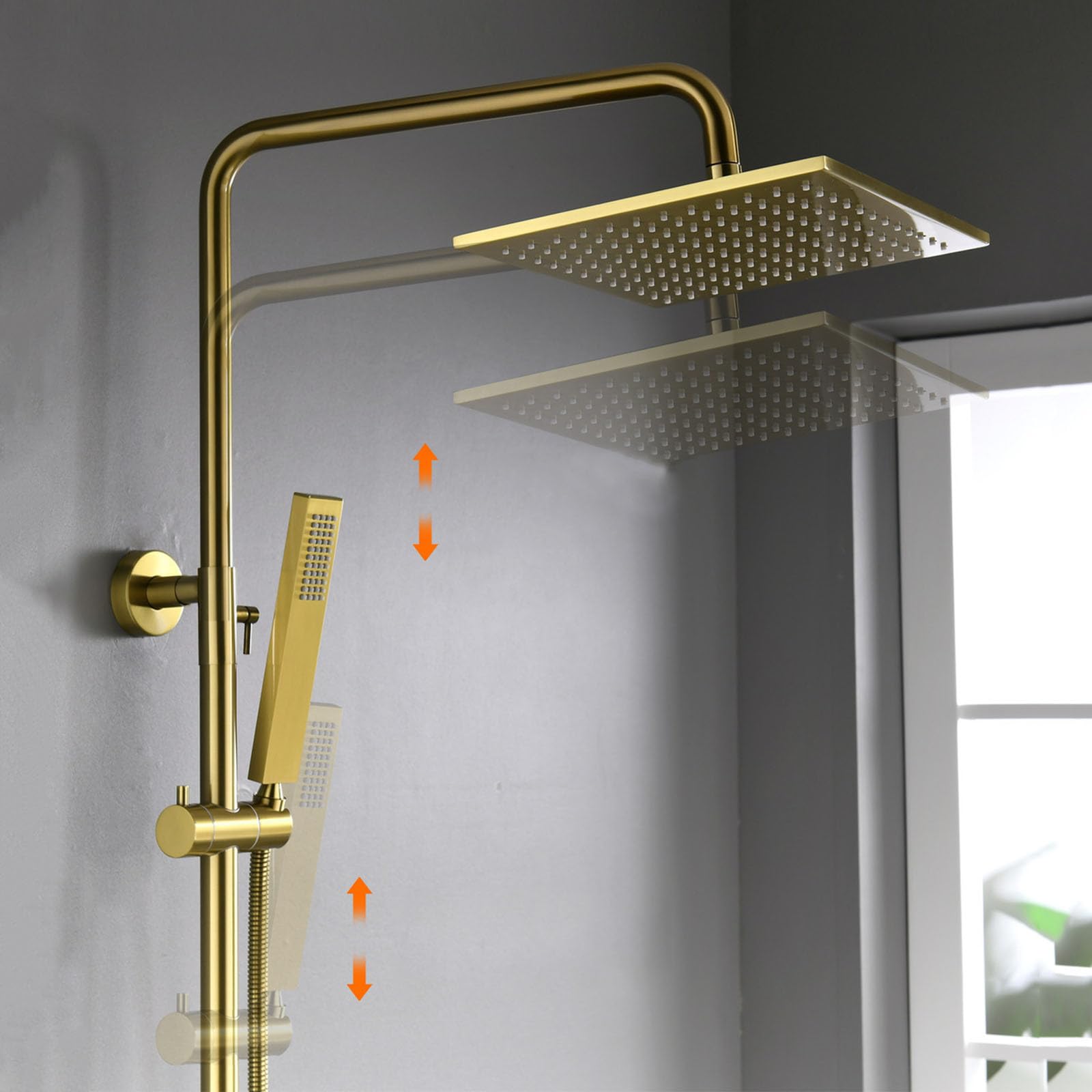 Colonna Doccia Termostatico Oro Spazzolato da Muro