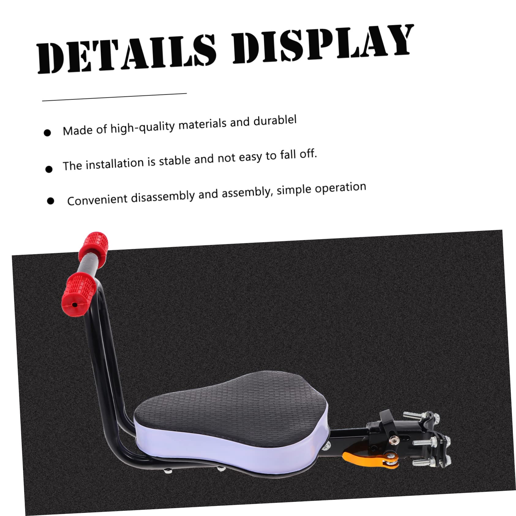 Abaodam 1 ensemble de selle de vélo électrique avec dossier, siège de sécurité durable pour coussin confortable pour vélos électriques, accessoire de vélo pour enfants et enfants